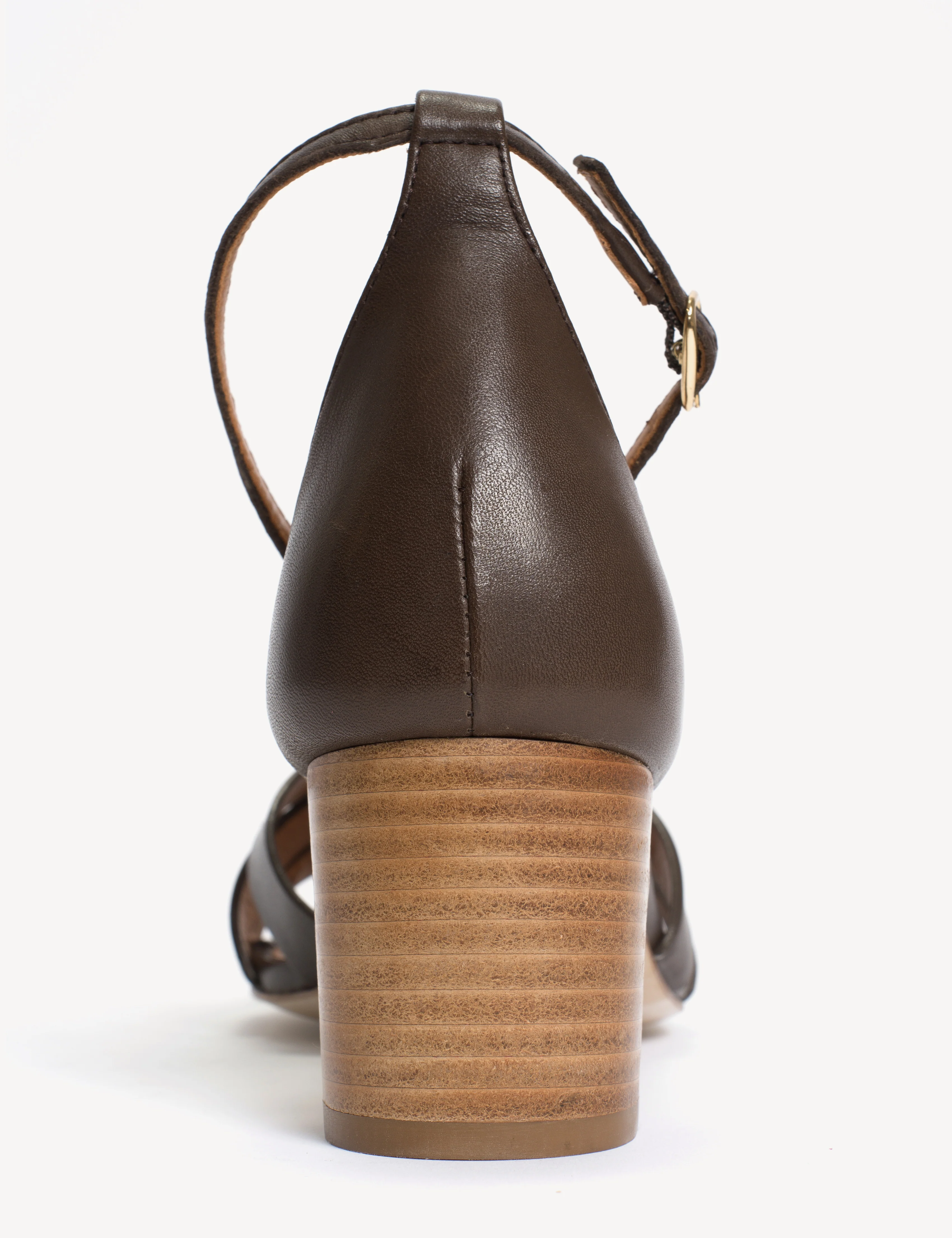 Kaia Regular Sandal In Dark Brown Calfskin - Image 5