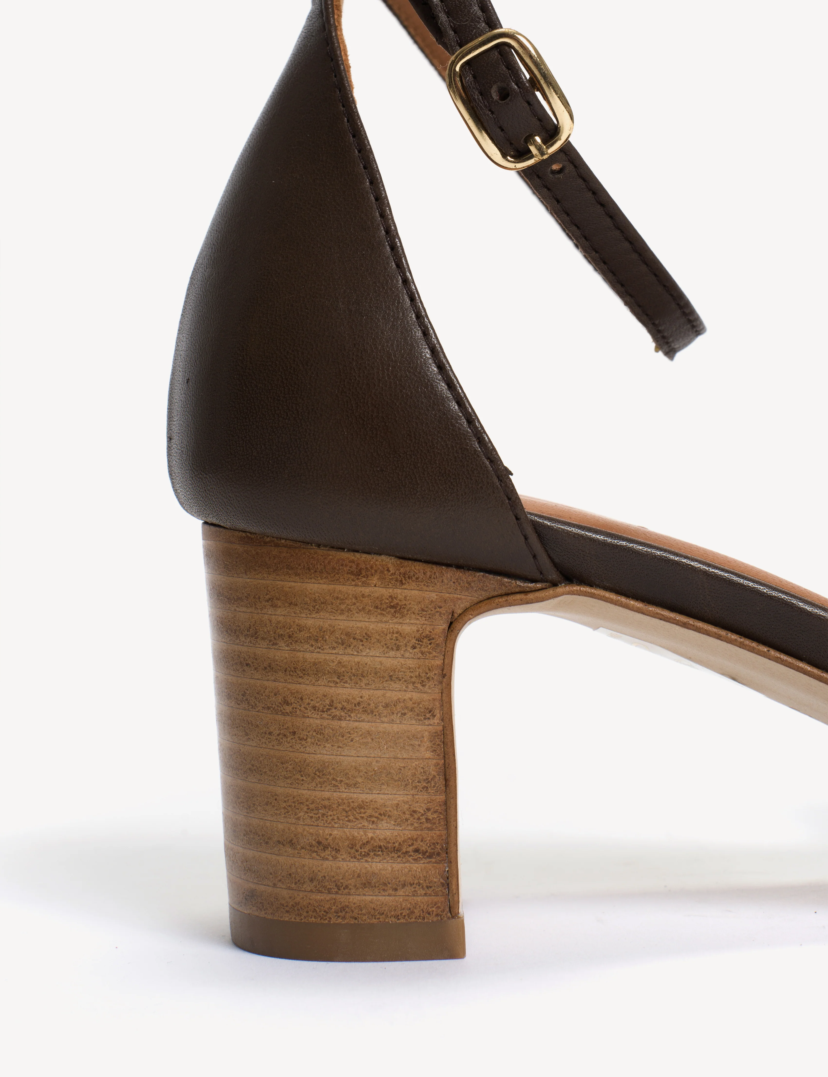 Kaia Regular Sandal In Dark Brown Calfskin - Image 7