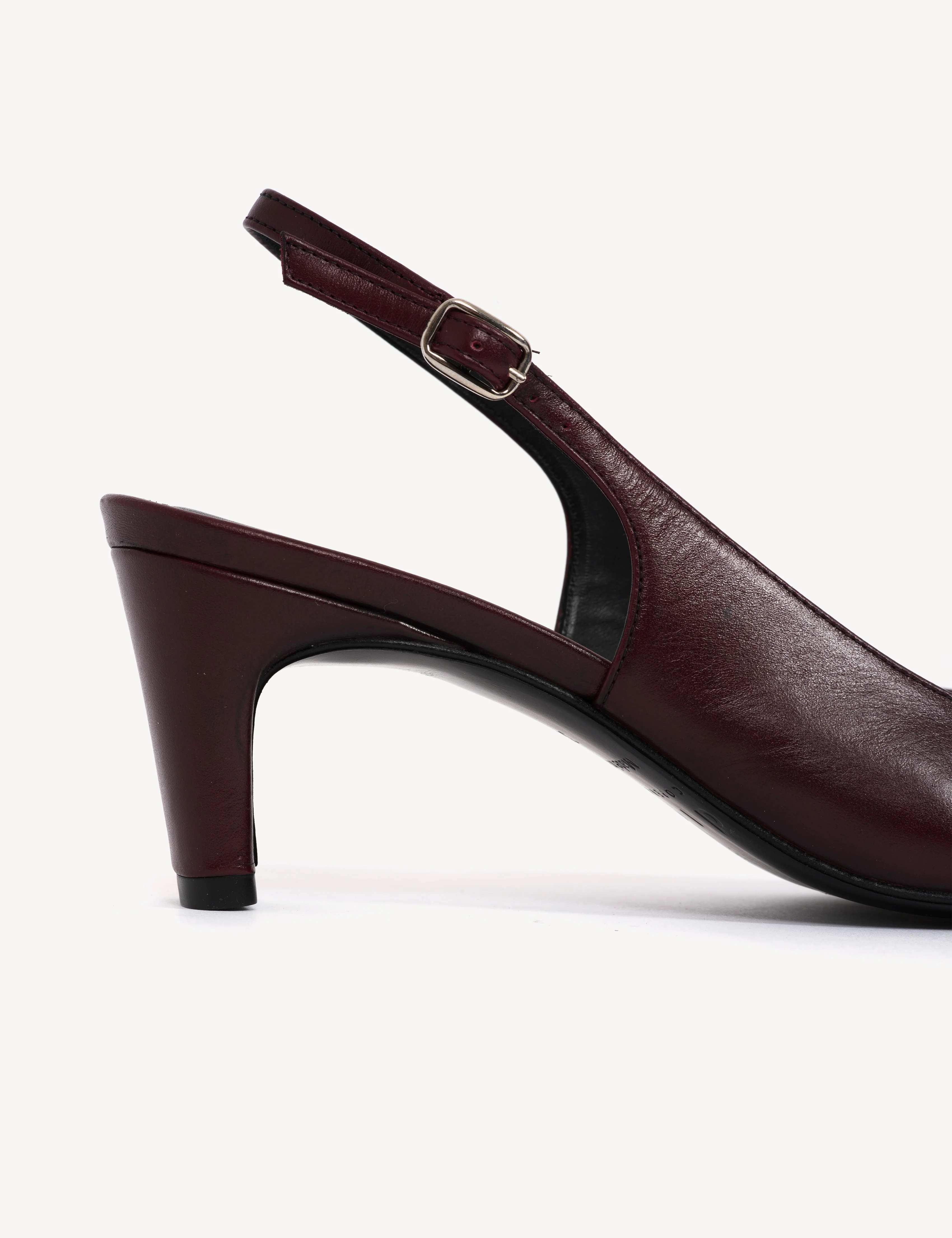 Liz Slingback Pump In Bordeaux Calfskin - Image 7