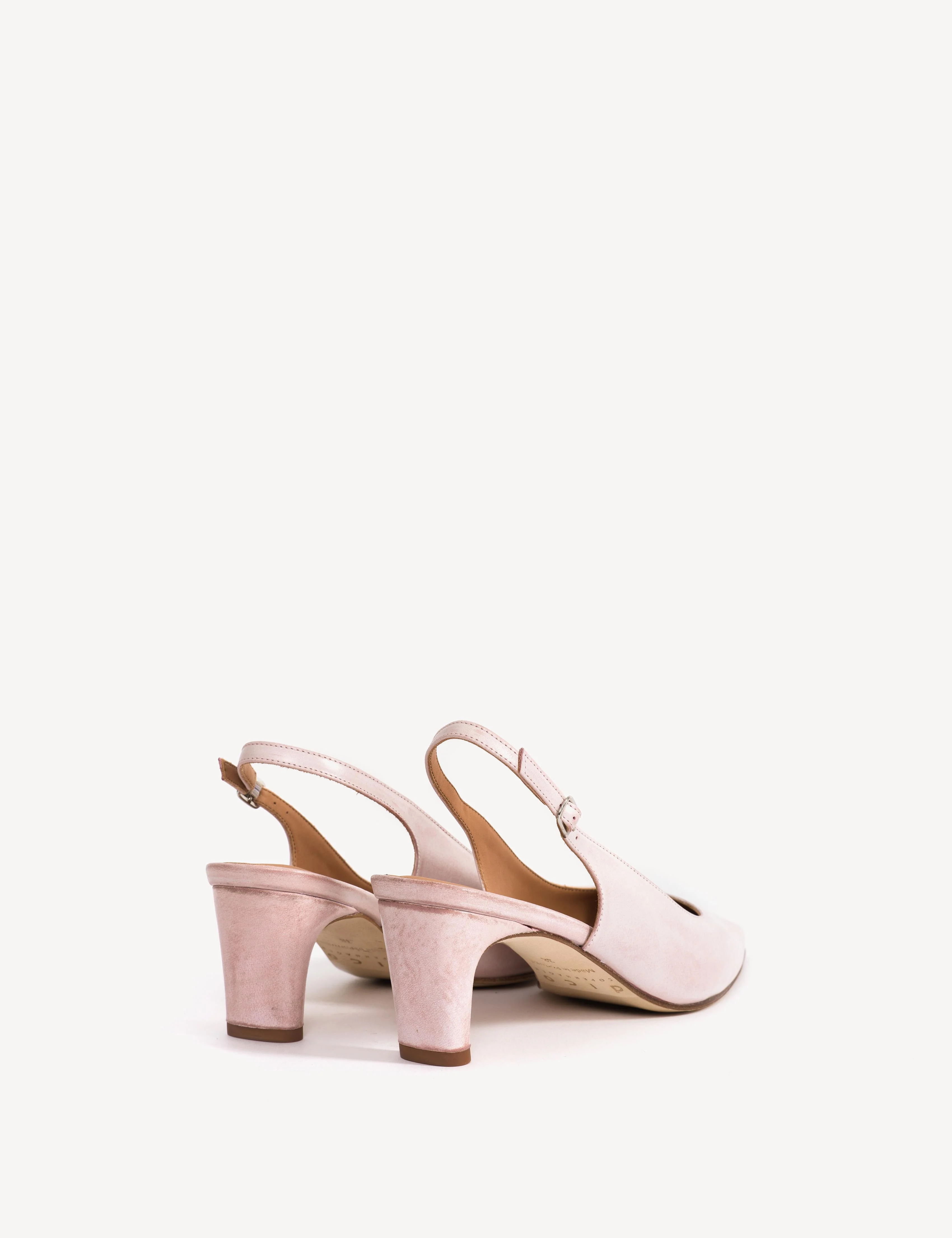 Liz Slingback Pump In Pink Escovado Leather - Image 4