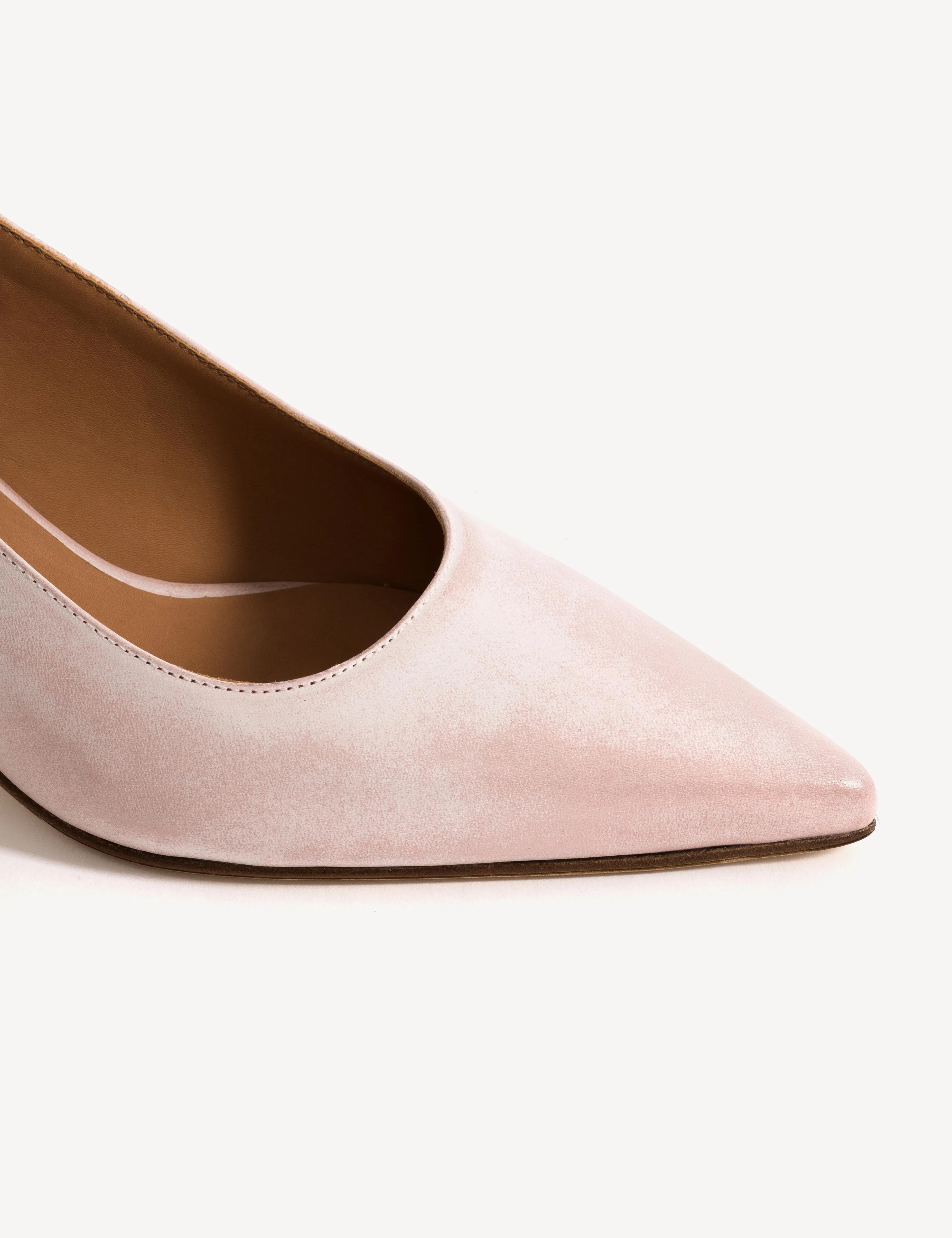 Liz Slingback Pump In Pink Escovado Leather - Image 6