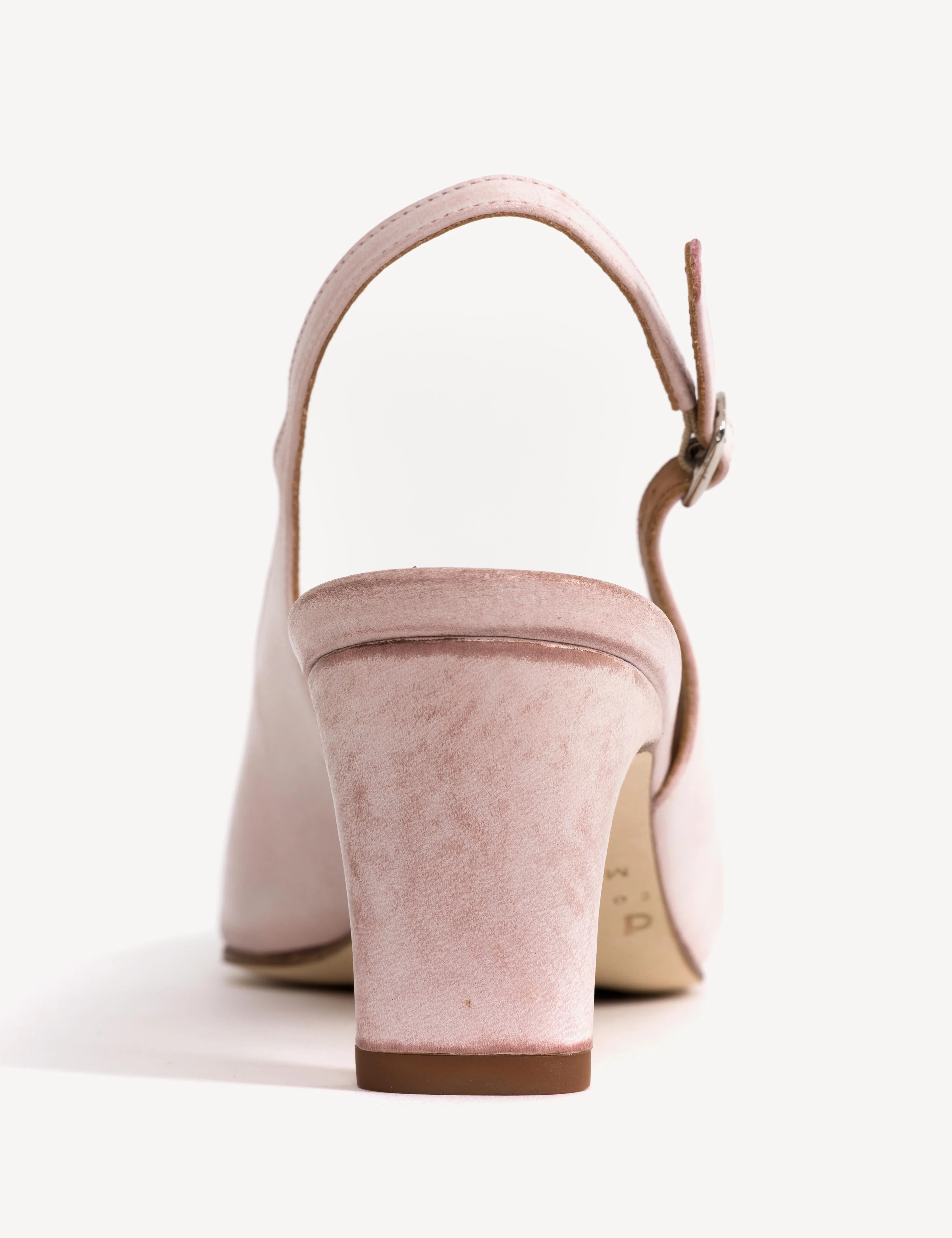 Liz Slingback Pump In Pink Escovado Leather - Image 7