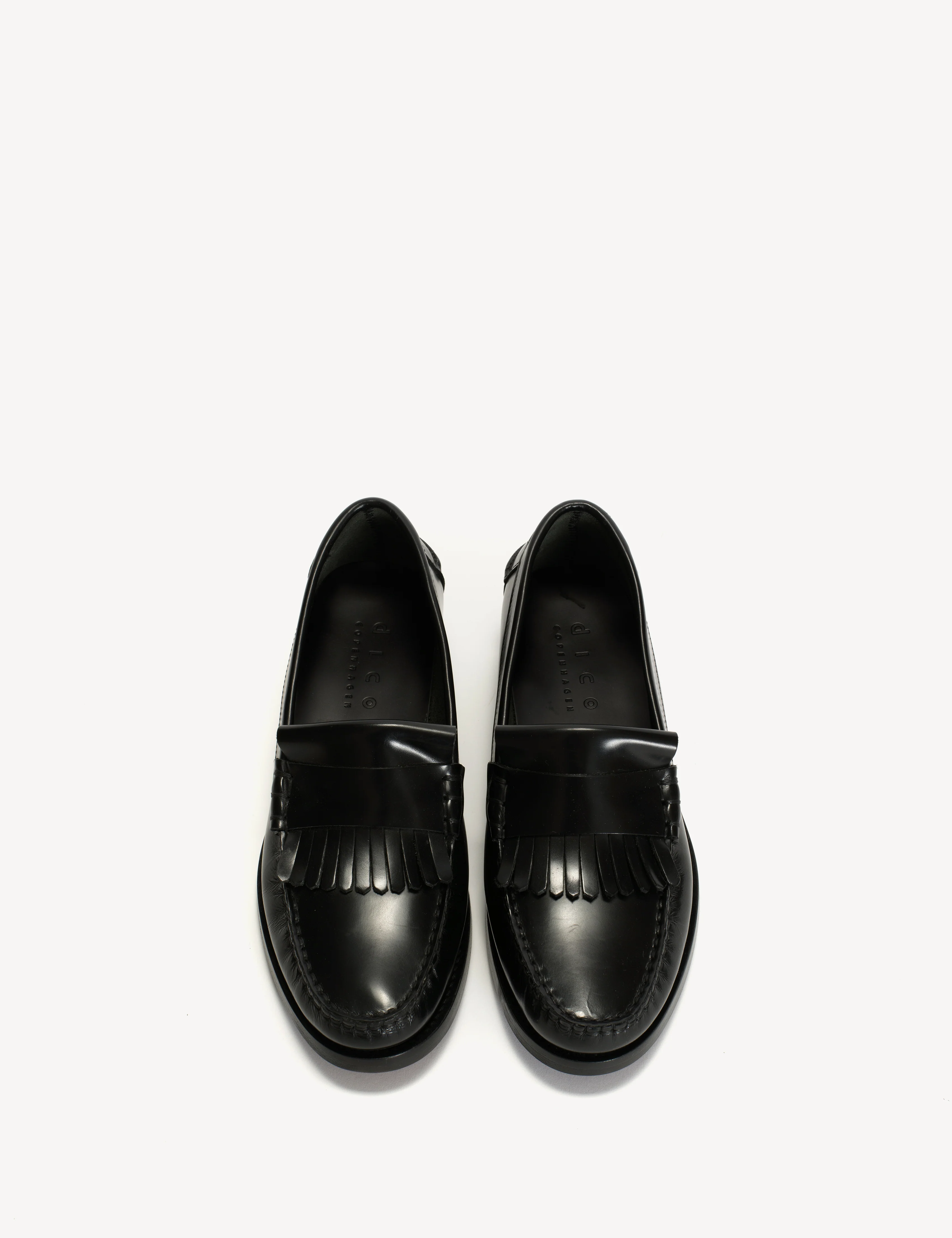Moccasin Loafer With Fringes In Black Polido Leather - Image 4