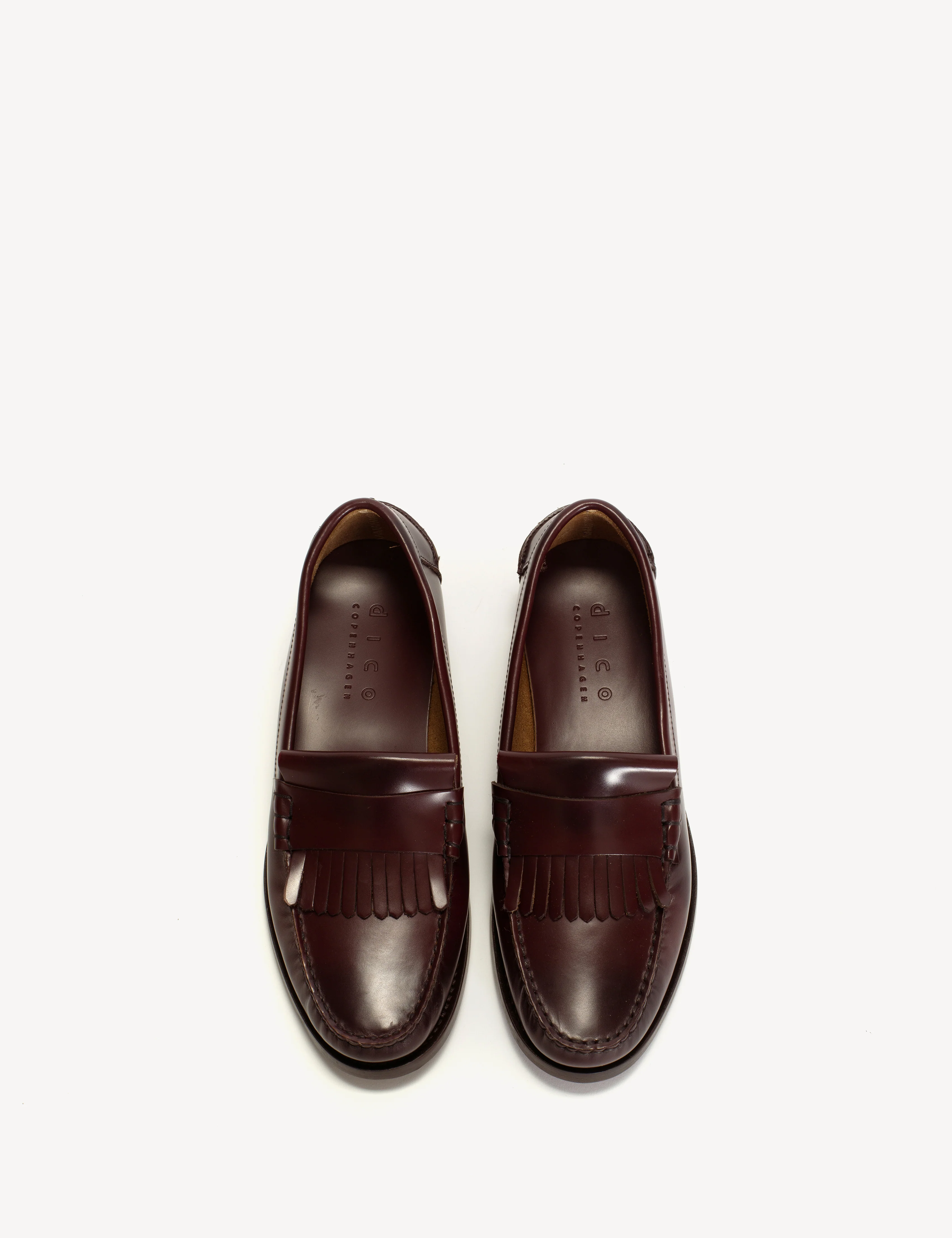 Moccasin Loafer With Fringes In Bordeaux Polido Leather - Image 4
