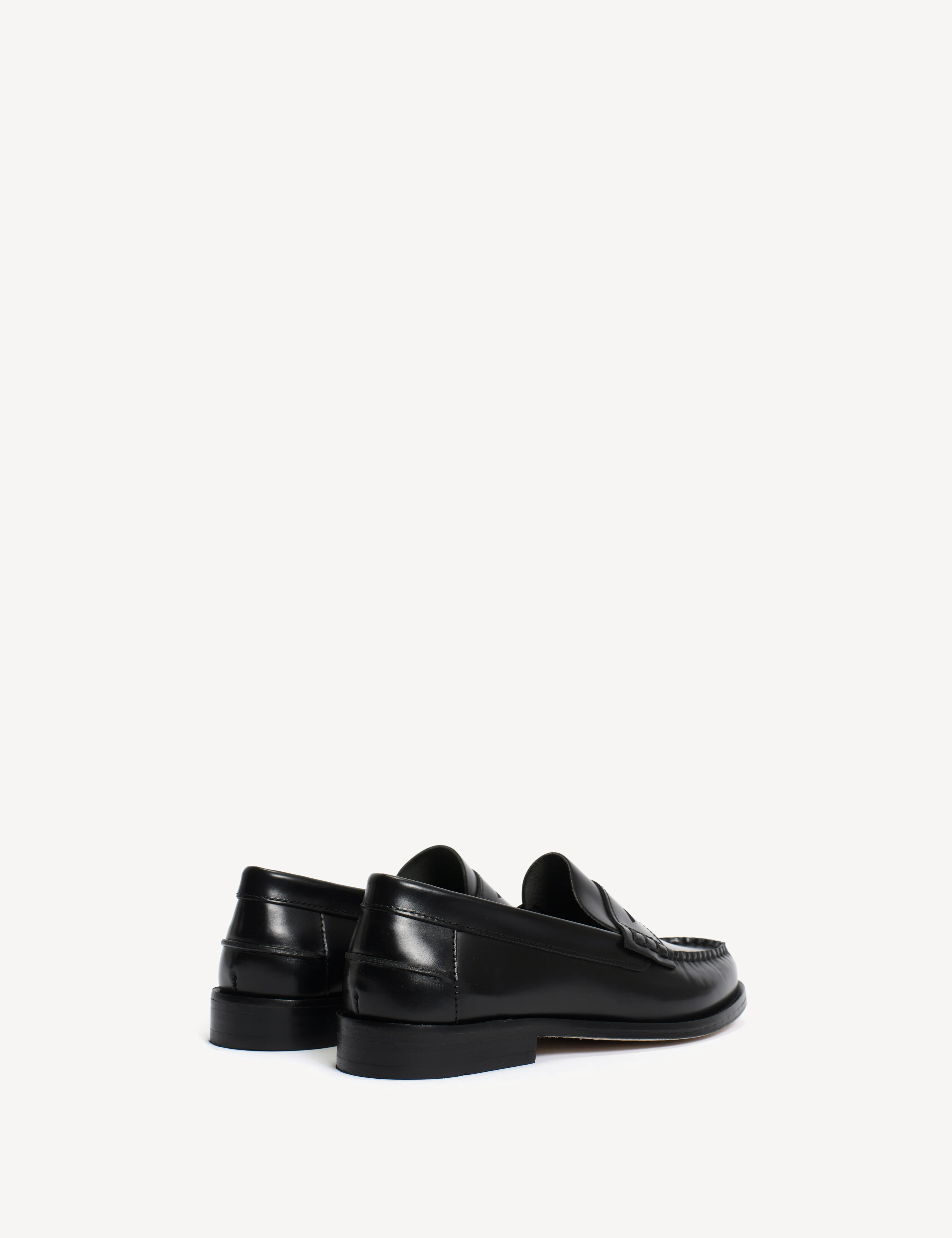 Moccasin Penny Loafer In Black Polido Leather - Image 4
