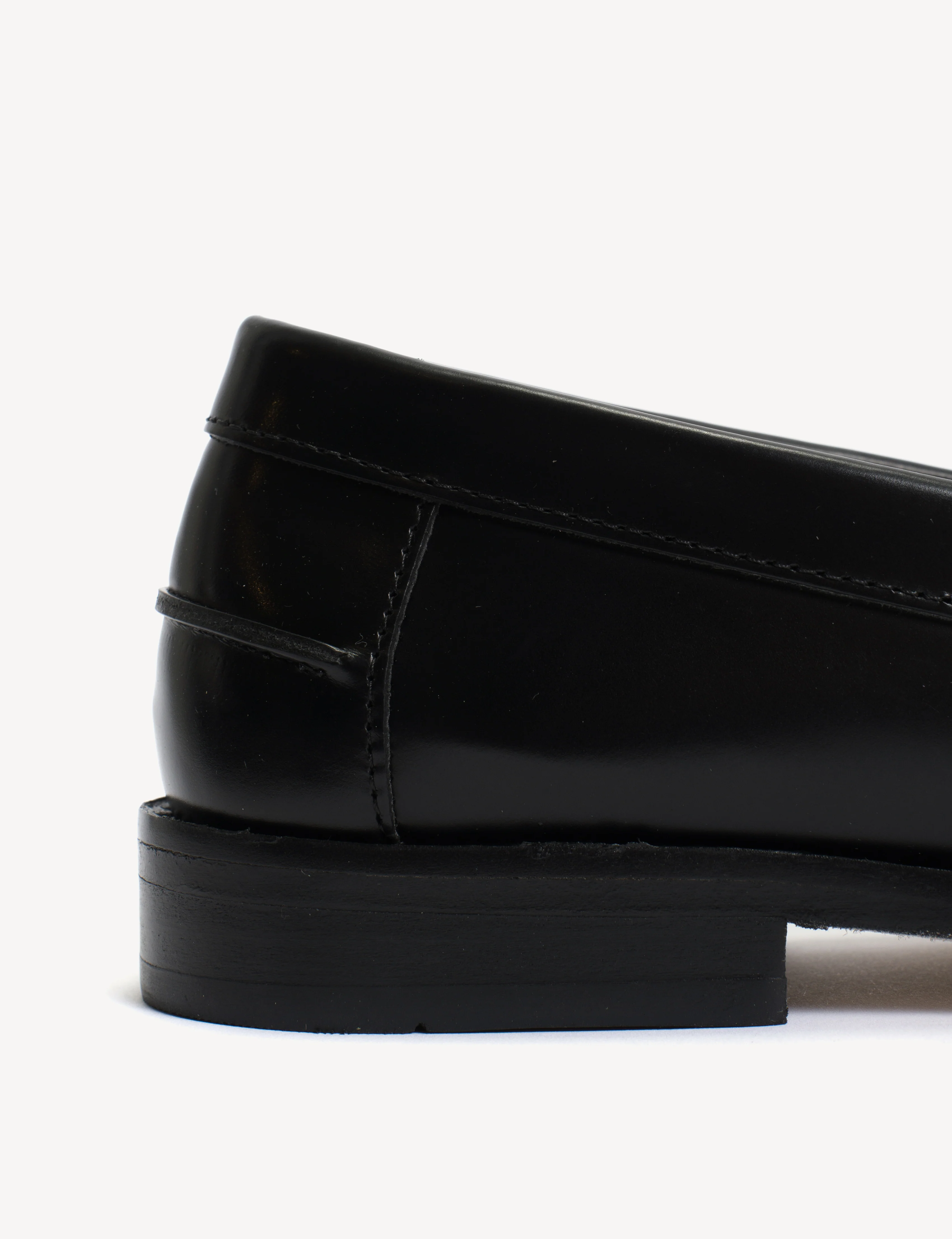Moccasin Penny Loafer In Black Polido Leather - Image 7