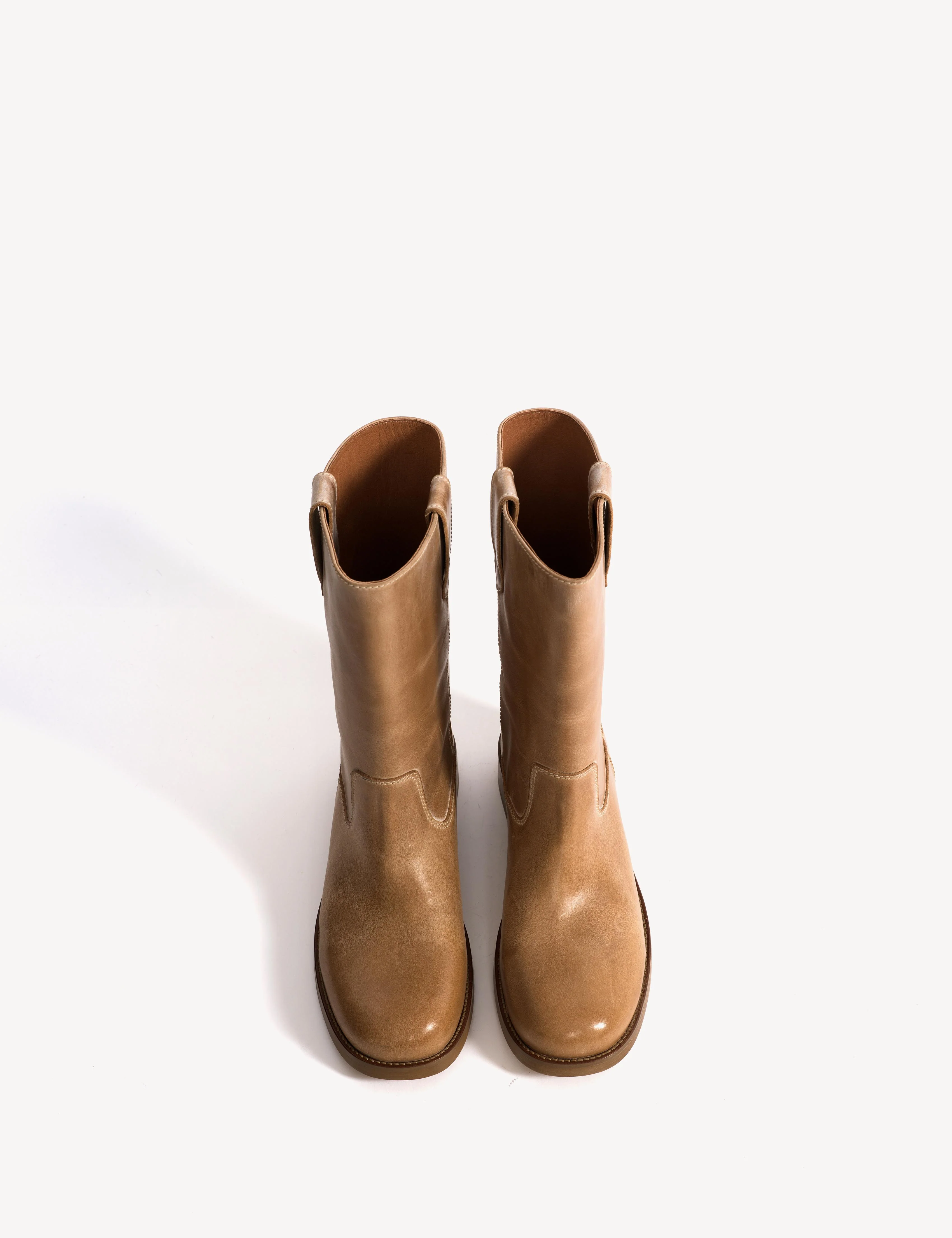 Luca Gaucho Boot In Dark Tan Escovado Leather - Image 4