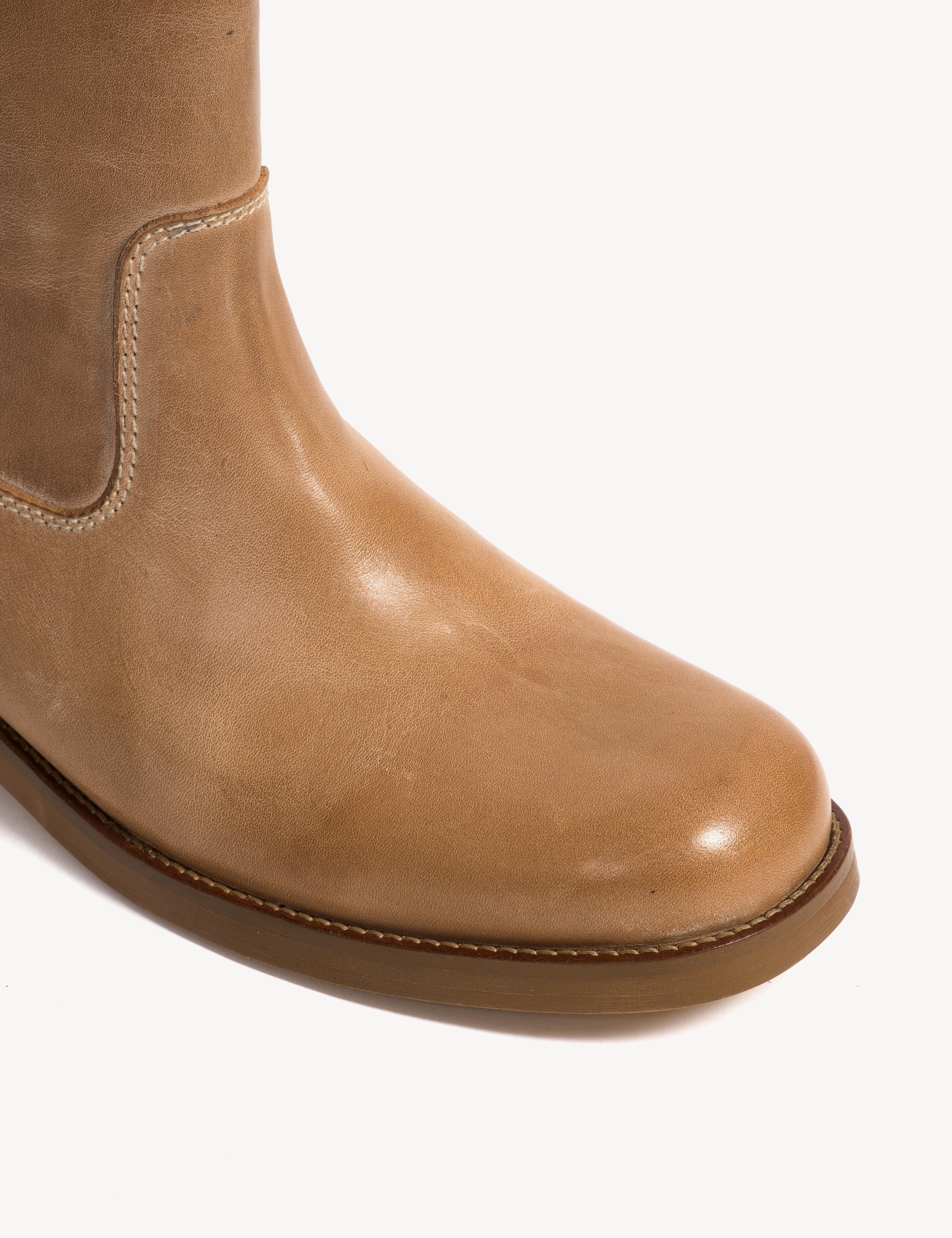 Luca Gaucho Boot In Dark Tan Escovado Leather - Image 5