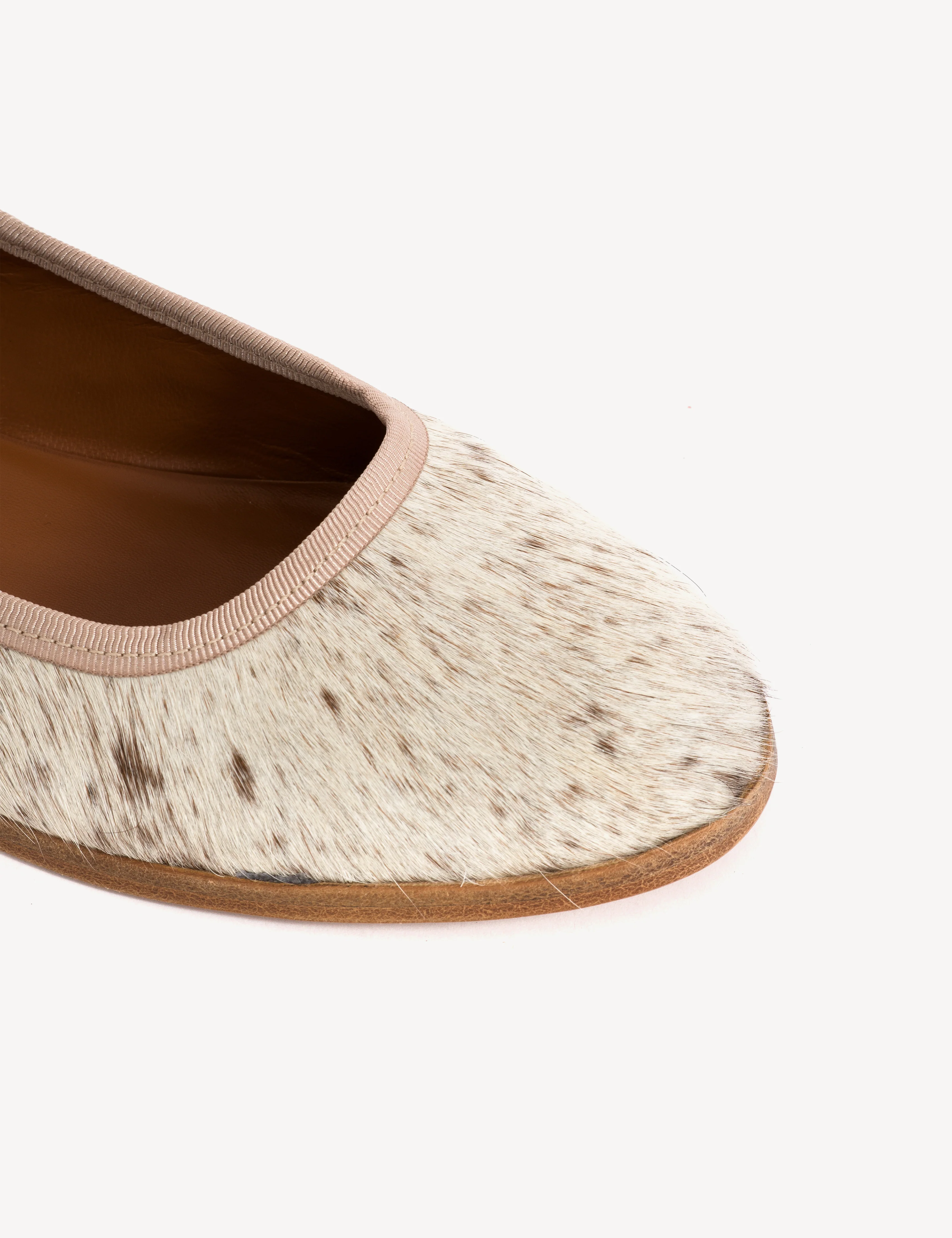 Mari Flats In Brown Shades Cow Fur - Image 6