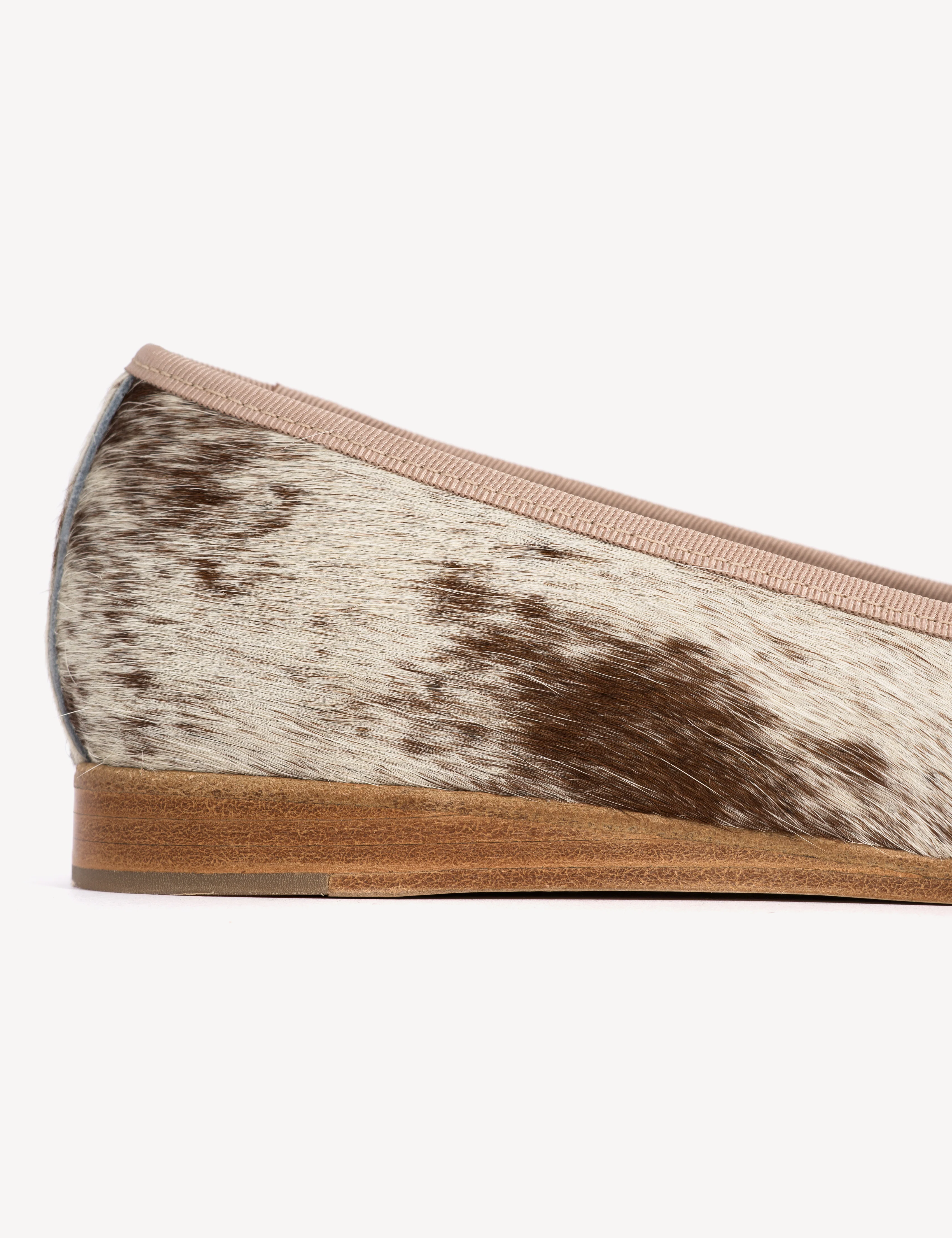 Mari Flats In Brown Shades Cow Fur - Image 7