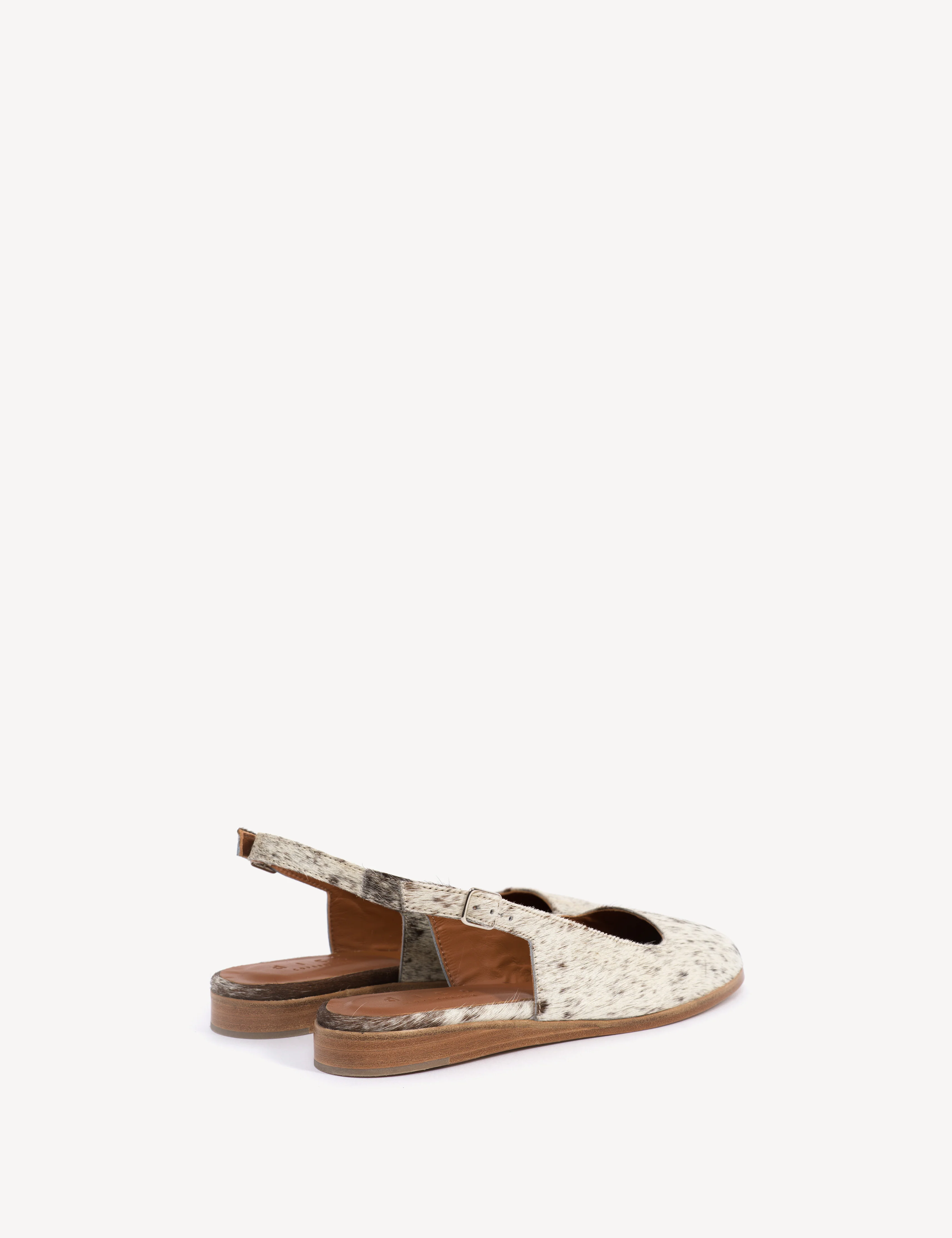 Moa Slingback Flats In Brown Shades Cow Fur - Image 3