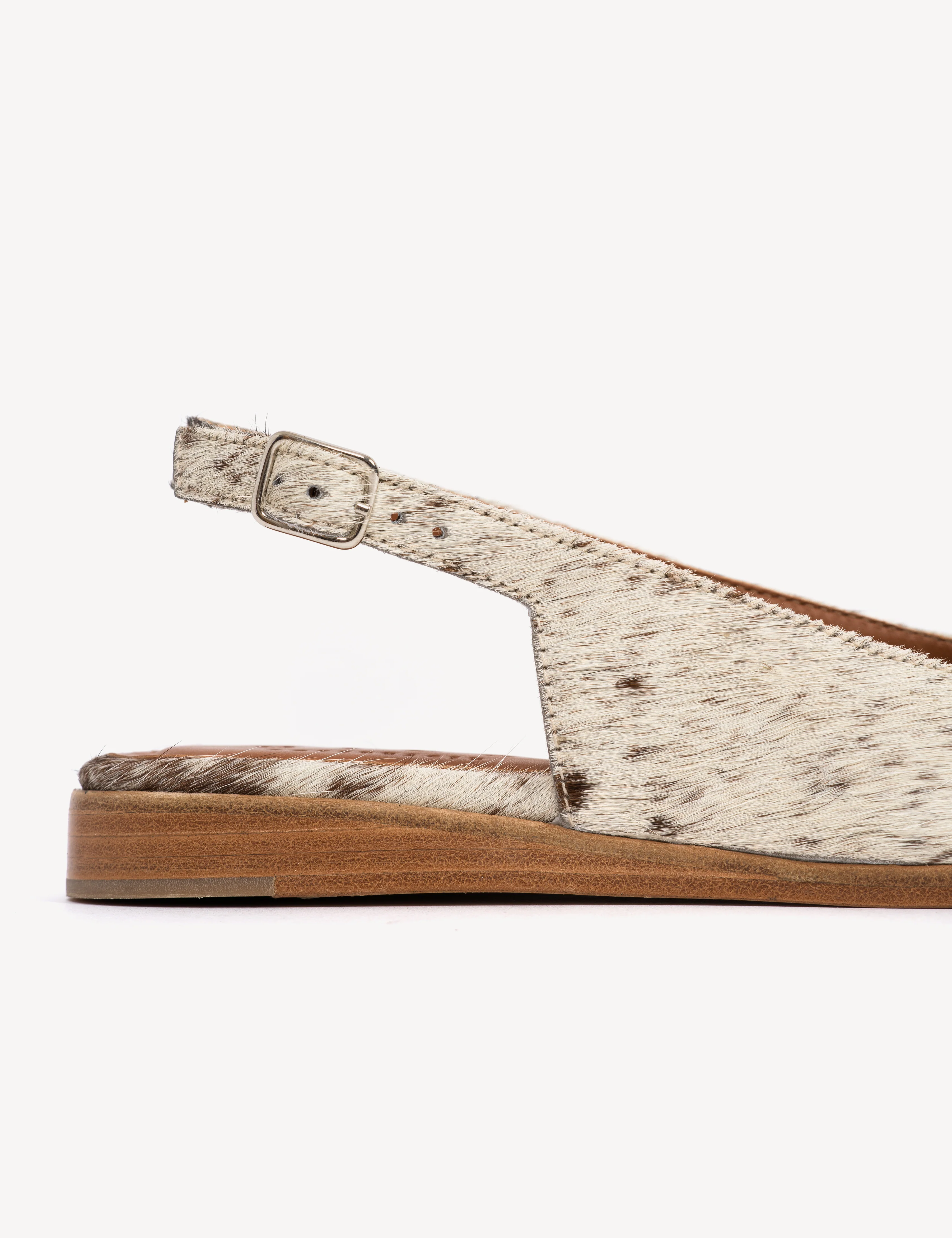 Moa Slingback Flats In Brown Shades Cow Fur - Image 6