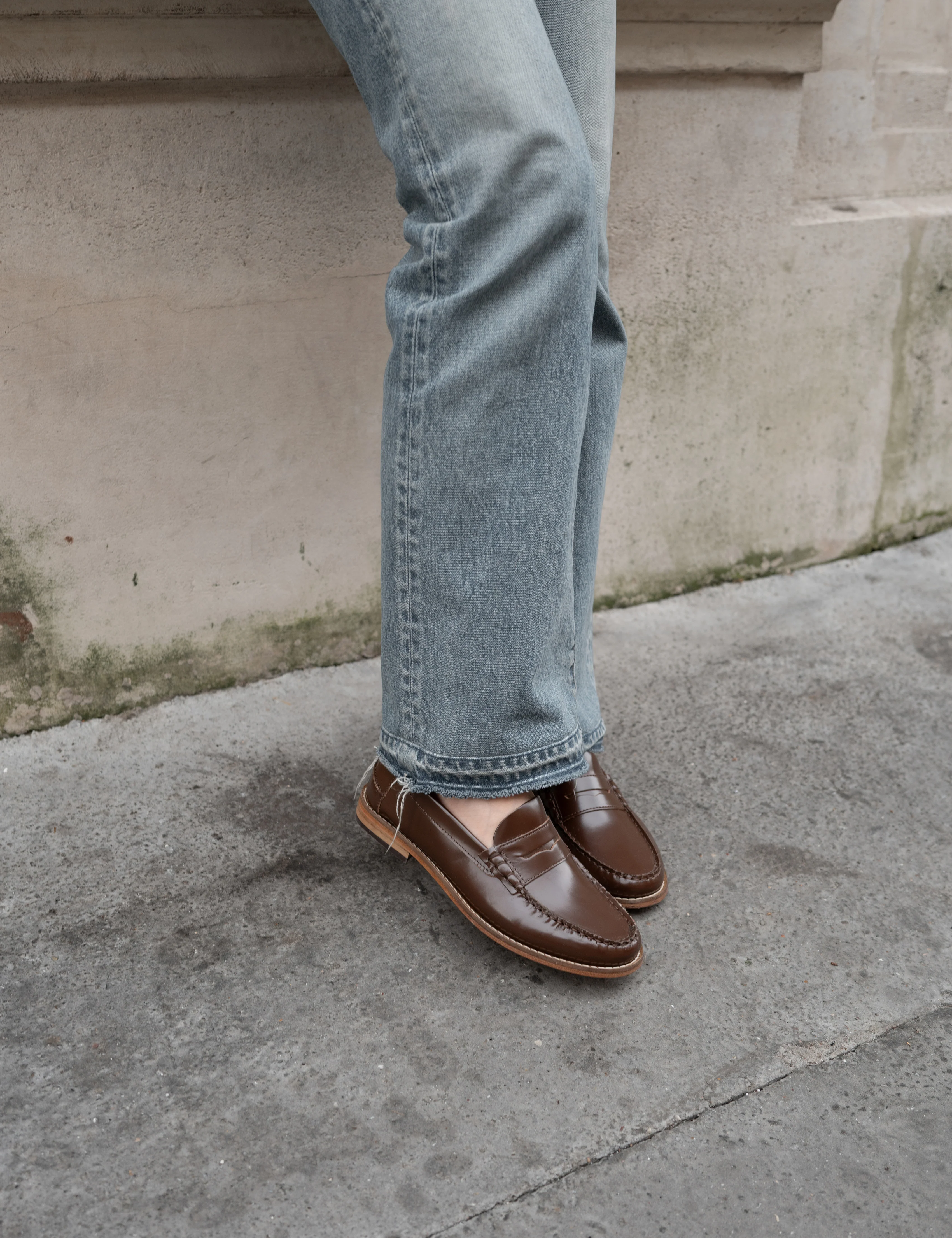 Moccasin Penny Loafer In Brown Polido Leather - Image 3