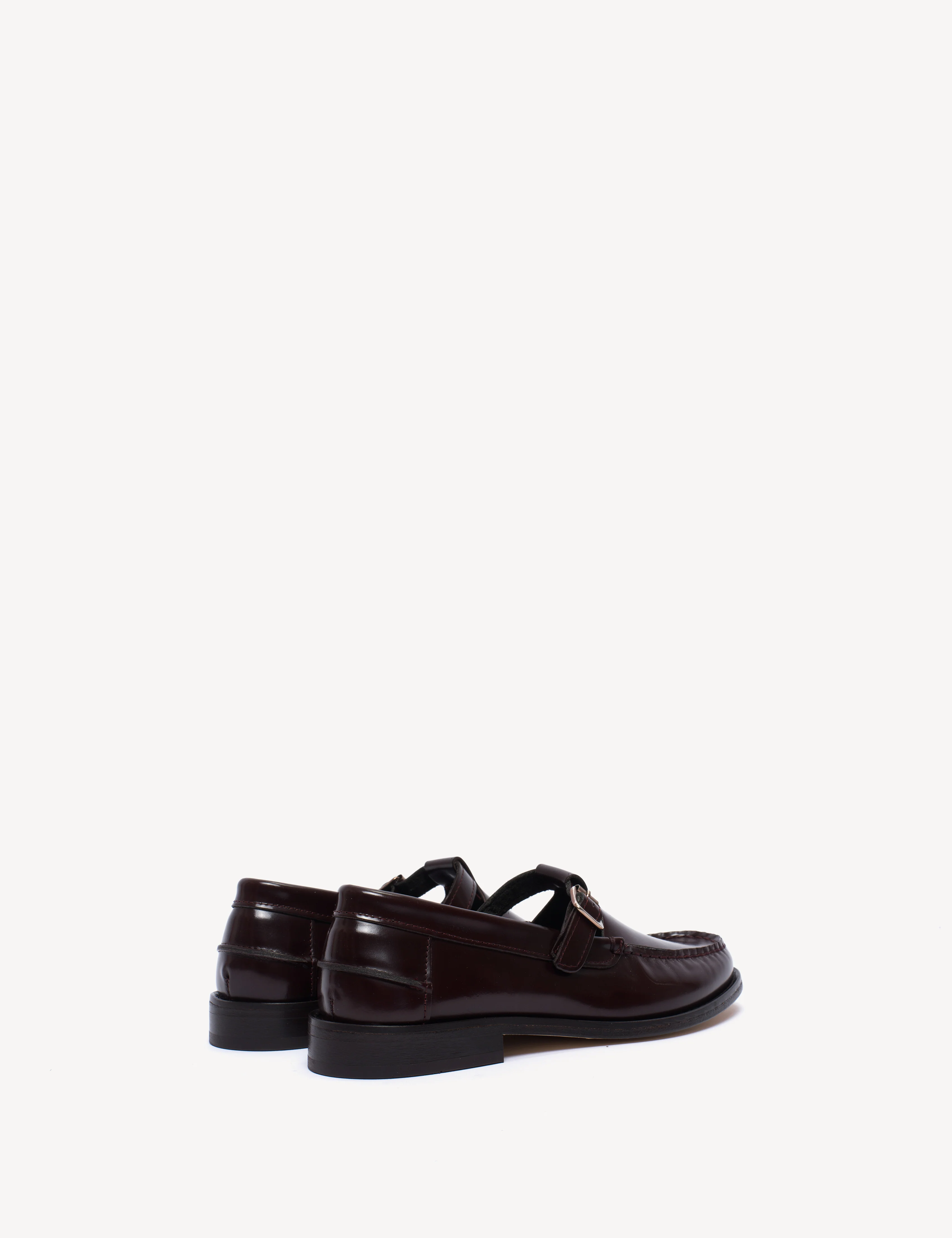 Moccasin T-Bar Loafer In Bordeaux Polido Leather - Image 4