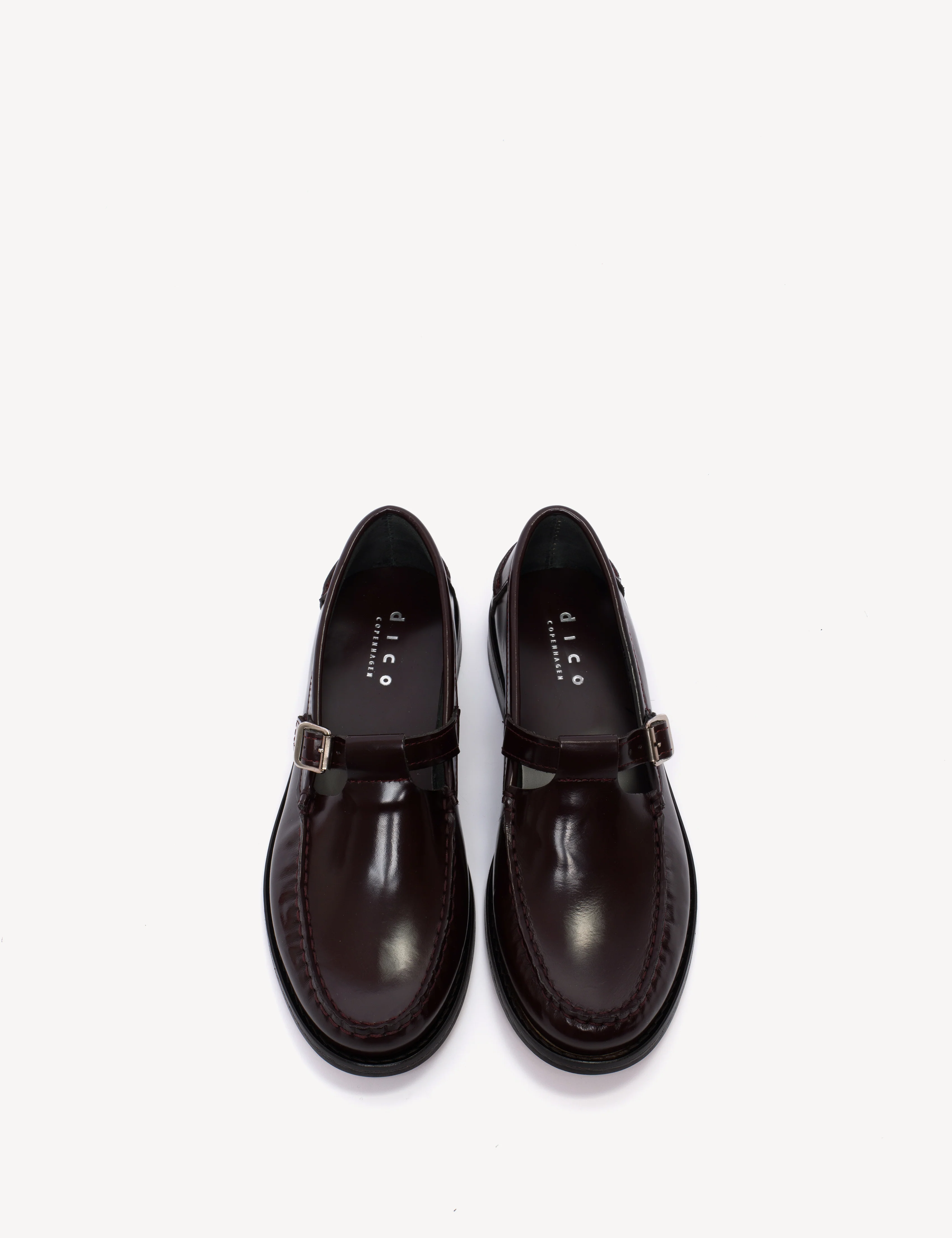 Moccasin T-Bar Loafer In Bordeaux Polido Leather - Image 5