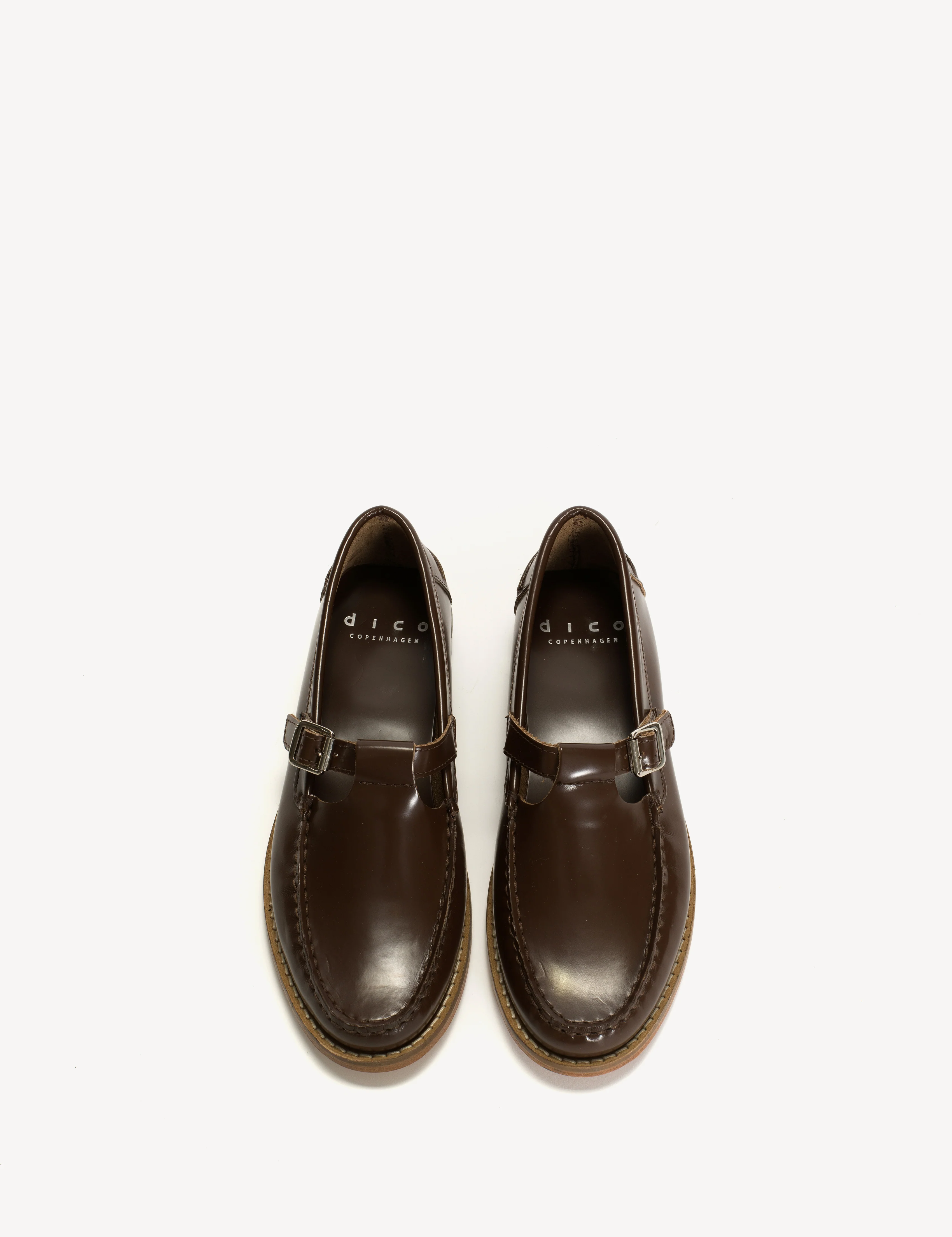 Moccasin T-Bar Loafer In Brown Polido Leather - Image 5