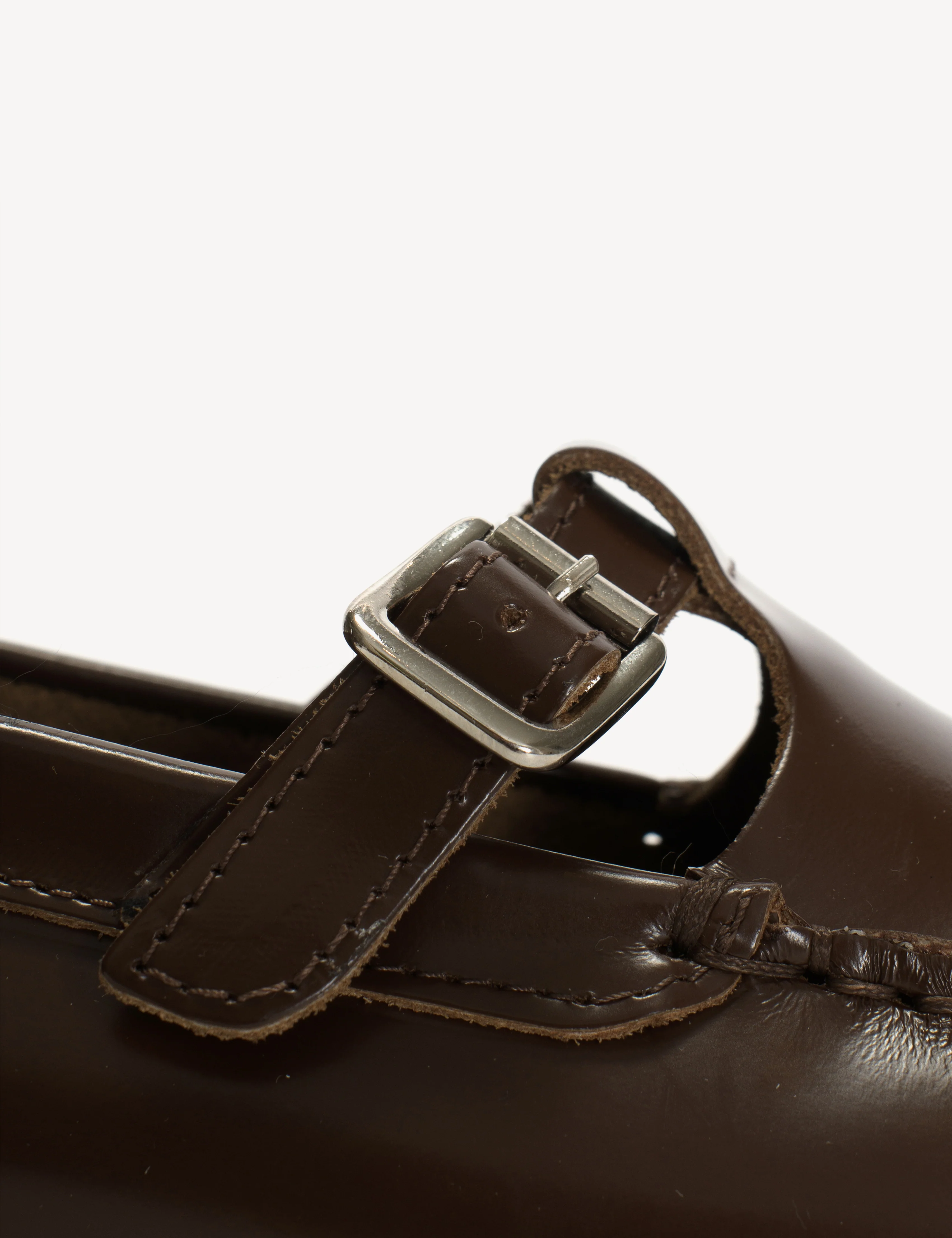 Moccasin T-Bar Loafer In Brown Polido Leather - Image 6