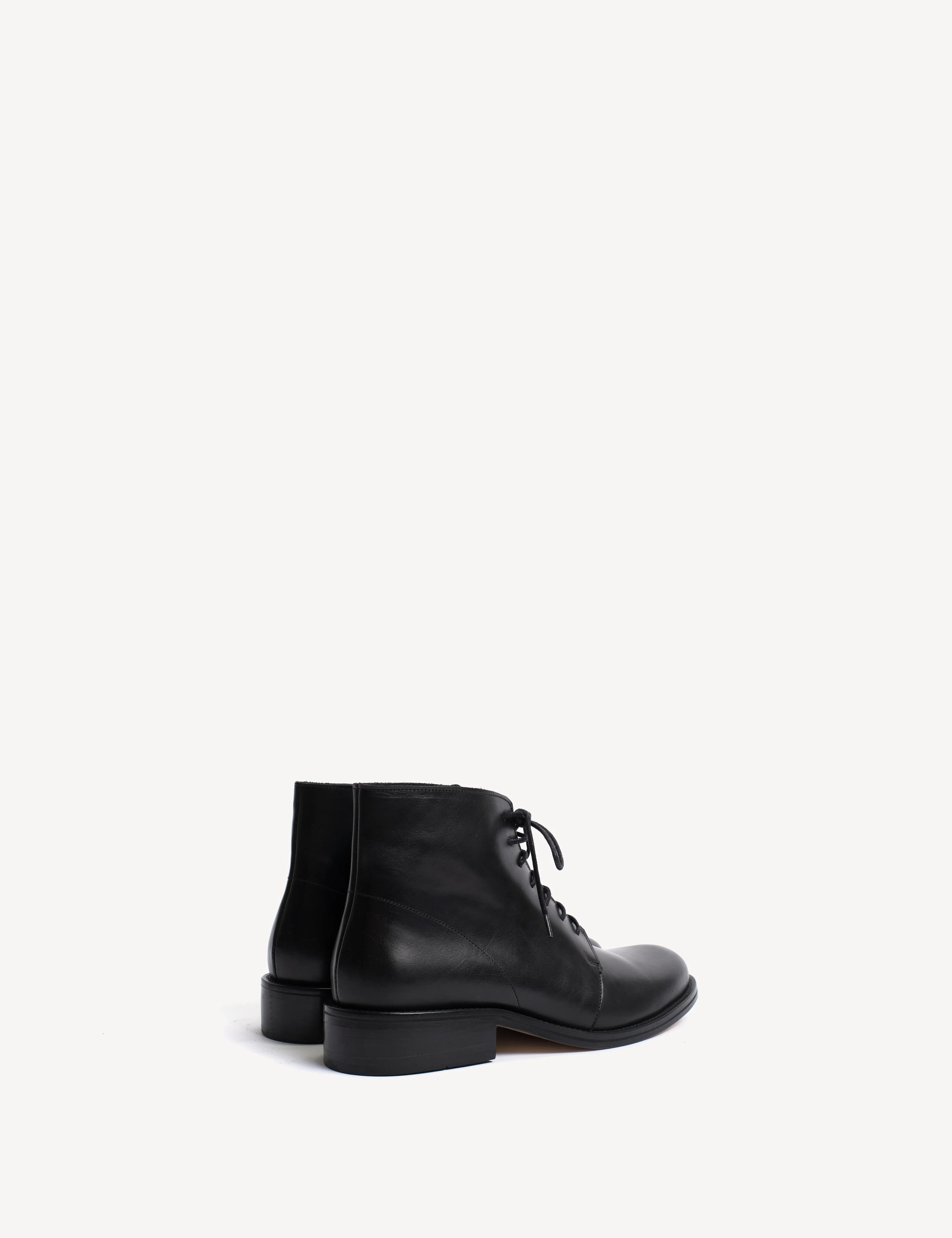 Nico Lace Up Boot In Black Calfskin - Image 3