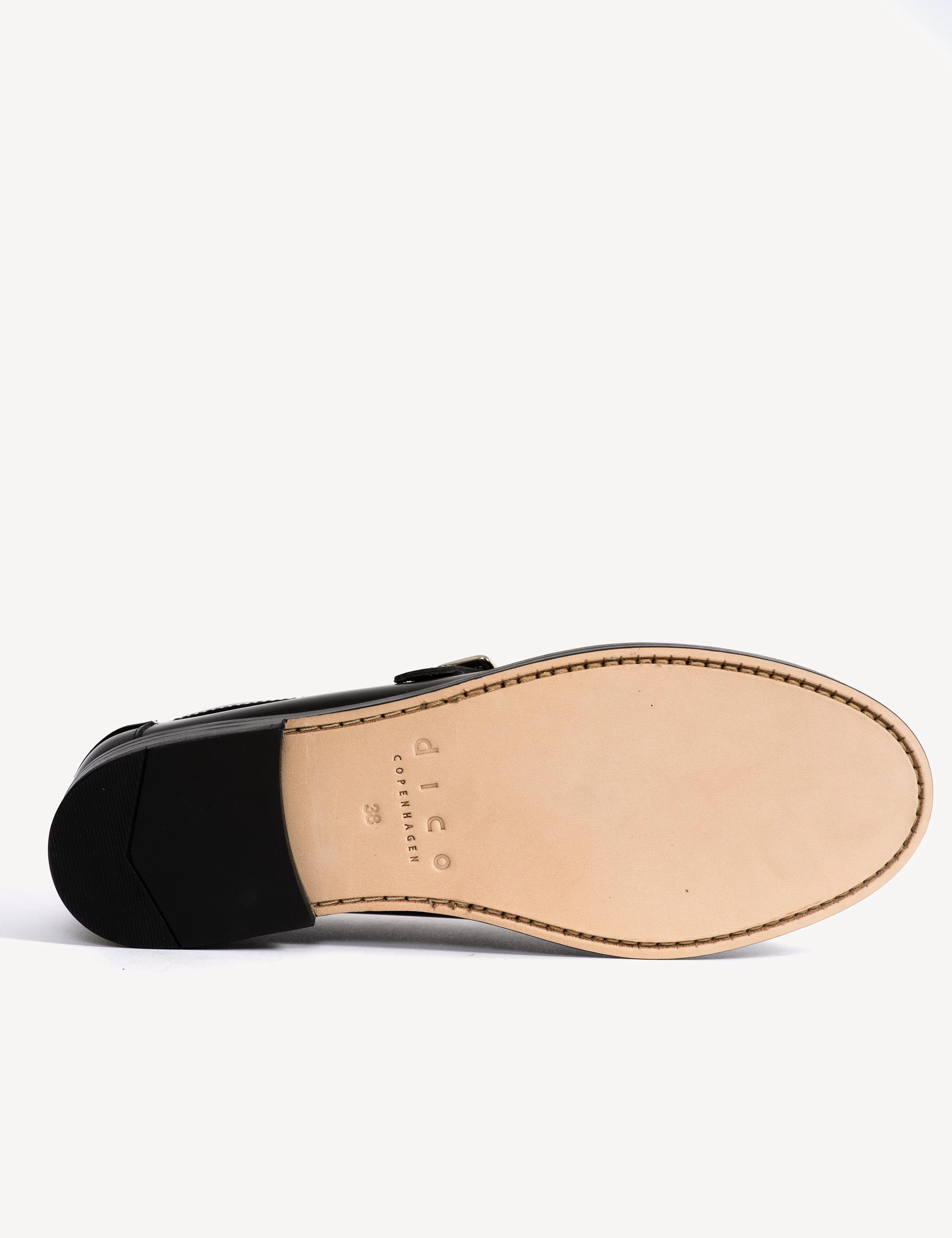 Moccasin T-Bar Loafer In Black Polido Leather And Python Skin - Image 8